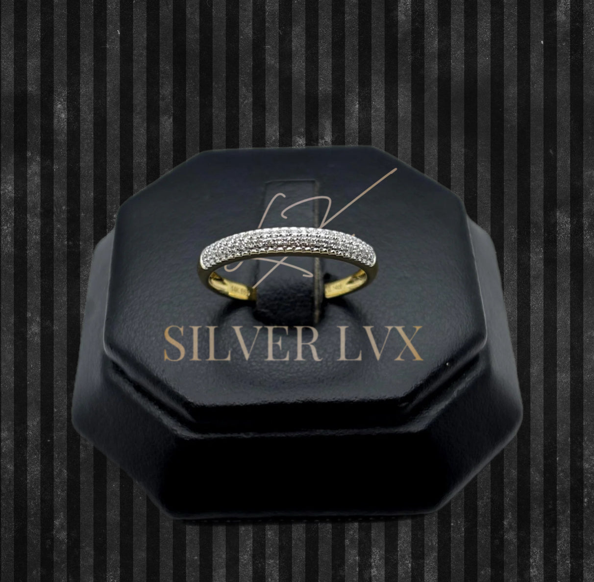 Anillo Media Churumbela Con Diamante Natural Oro 14K