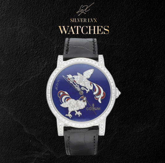 Corum Classique Dancing Roosters Oro blanco 18K