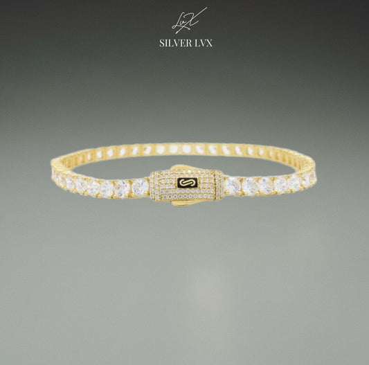 Pulso Mónaco chain aqua 14k Swarovski