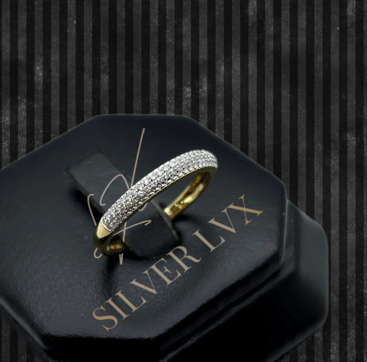 Anillo Media Churumbela Con Diamante Natural Oro 14K