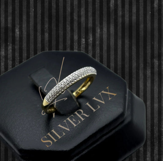 Anillo Media Churumbela Con Diamante Natural Oro 14K